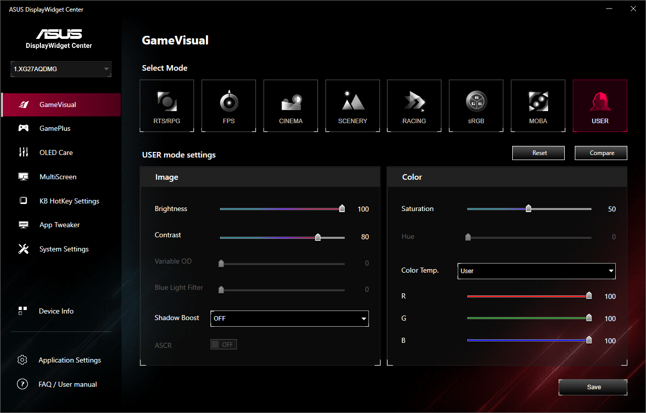 ASUS-Bildschirm-Widget